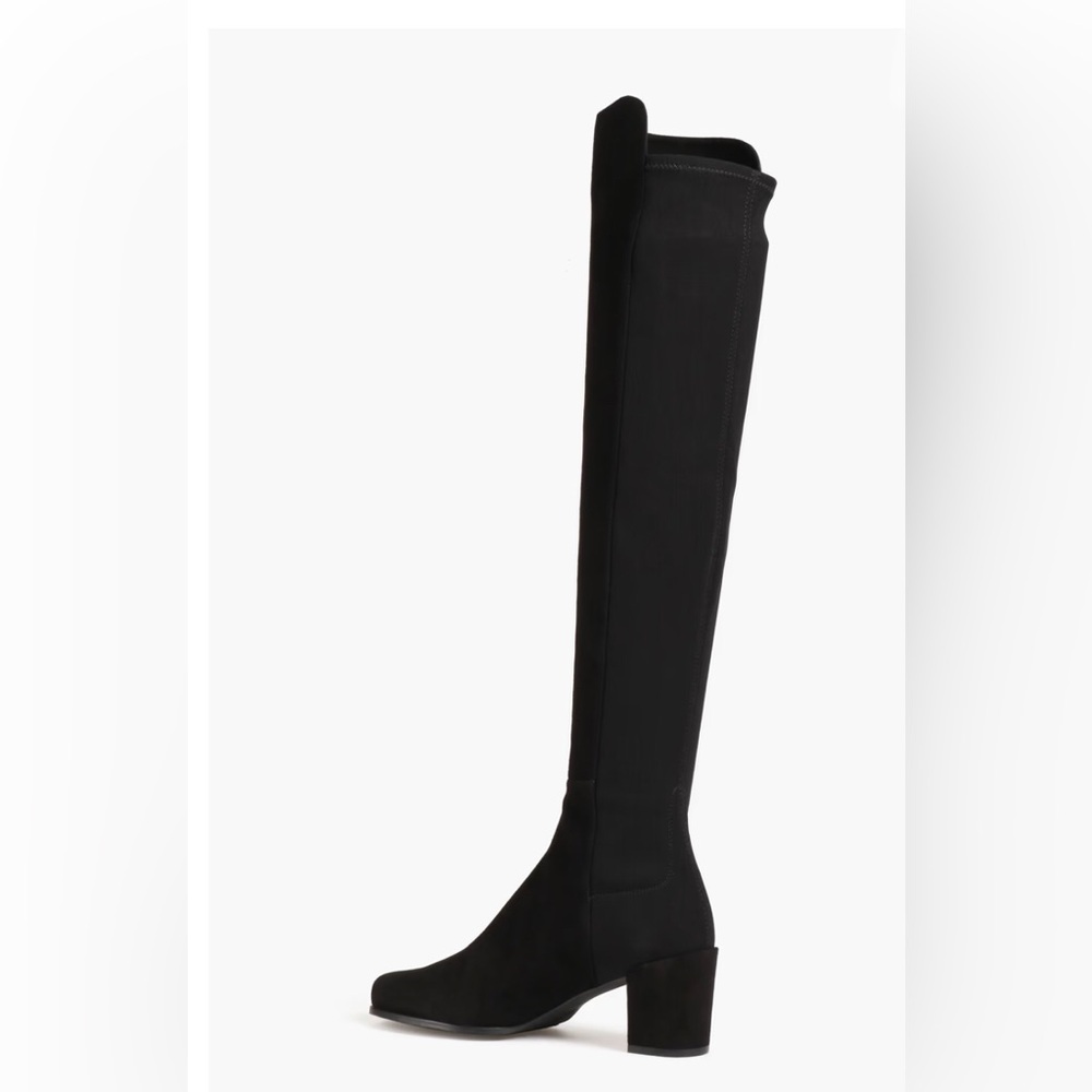 STUART WEITZMAN GILLIAN 60 CITY BOOT black Suede neoprene over the‎ knee boots - Picture 6 of 15